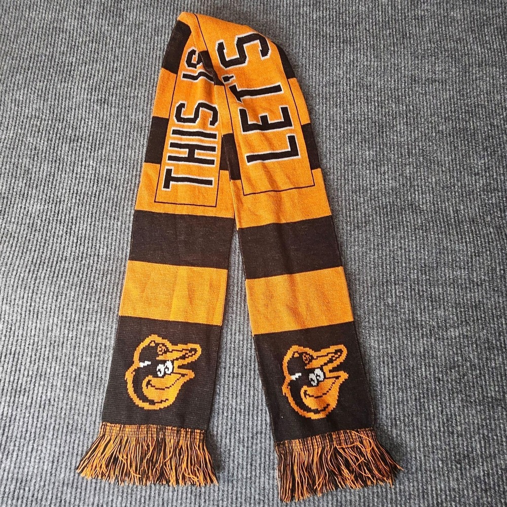 Baltimore Orioles Scarf Mens One Size Orange MLB Baseball This Is Birdland
